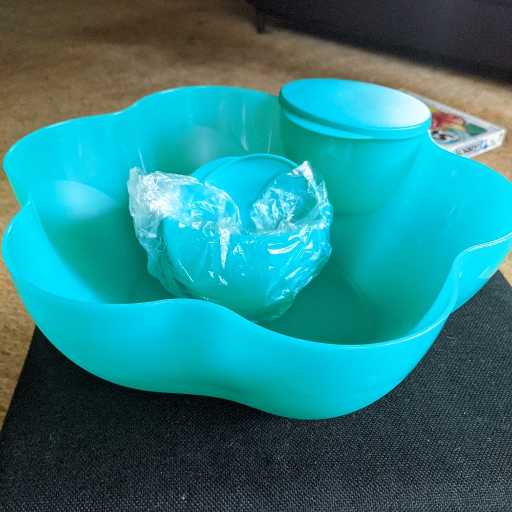 Tupperware chip and dip bowl